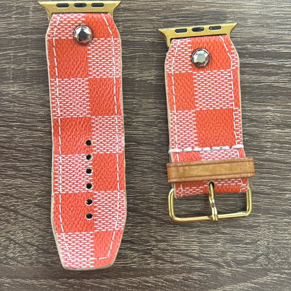 Sparkl Apple Watch band, upcycled LV